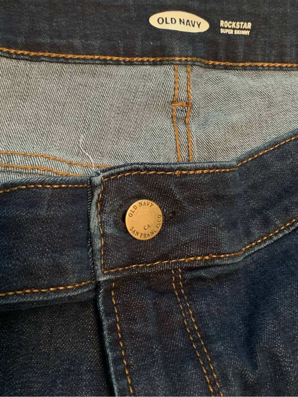 Old Navy Rockstar Super Skinny style Denim Jeans dark indigo wash 22W NWT - Picture 7 of 9